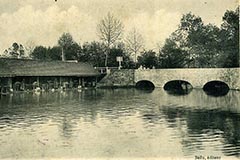 Le pont sur le Cosson et le lavoir<br> Carte postale début XX<sup>e</sup> siècle